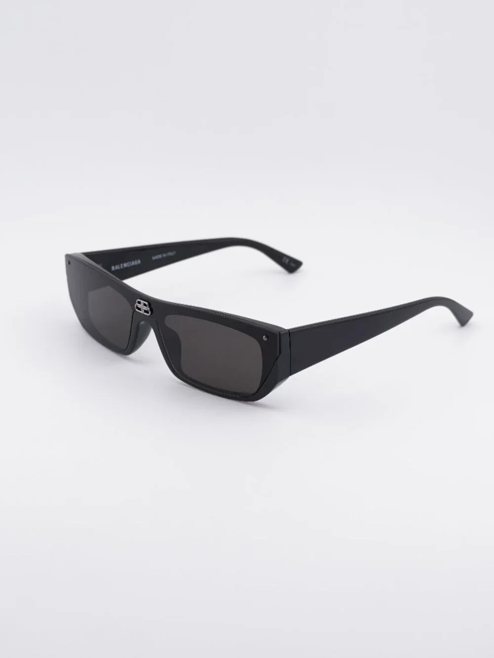 Balenciaga BB0080S 001 Unisex Sunglasses Black Rectangle Frame, Grey Lenses